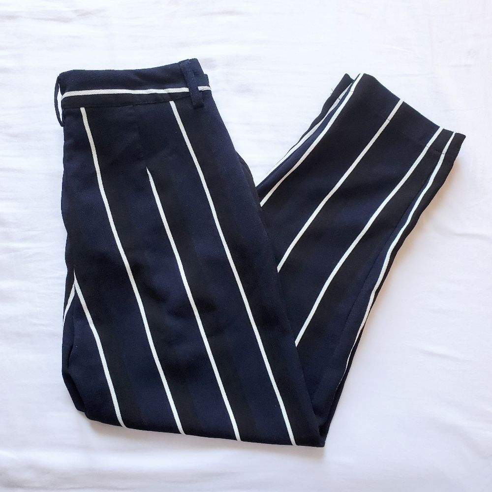 Who What Wear Navy Striped Pants Size 2